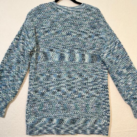 Isabel Maternity by Ingrid & Isabel Blue Space Dye Texture Knit Sweater Medium - Picture 2 of 6